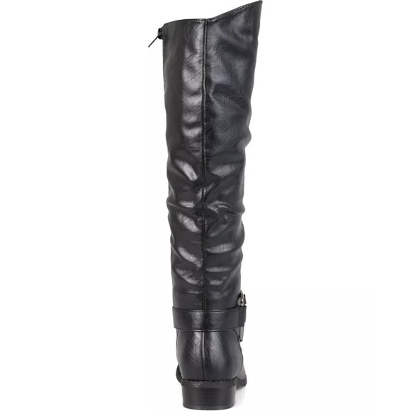 JOURNEE COLLECTION Charming-01 Boot Ring Accent Wide Calf Boots - Size 10 Black - Picture 4 of 5